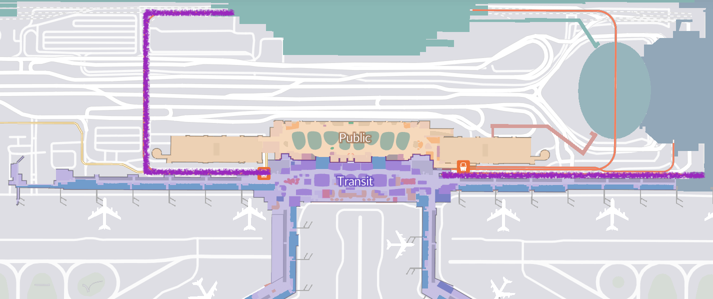 مواقع محطات Skytrain - المحطة الثانية T2 - منطقة الترانزيت Transit