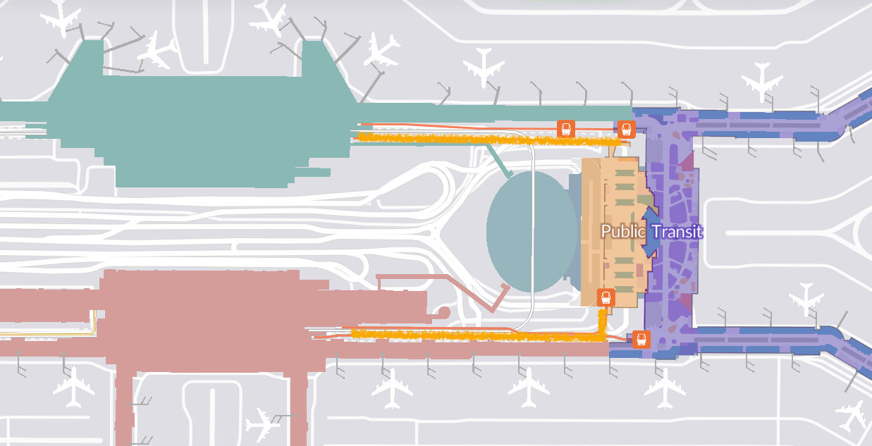 Skytrain 車站位置 - 第一航廈 T1 - 公共區域 Public