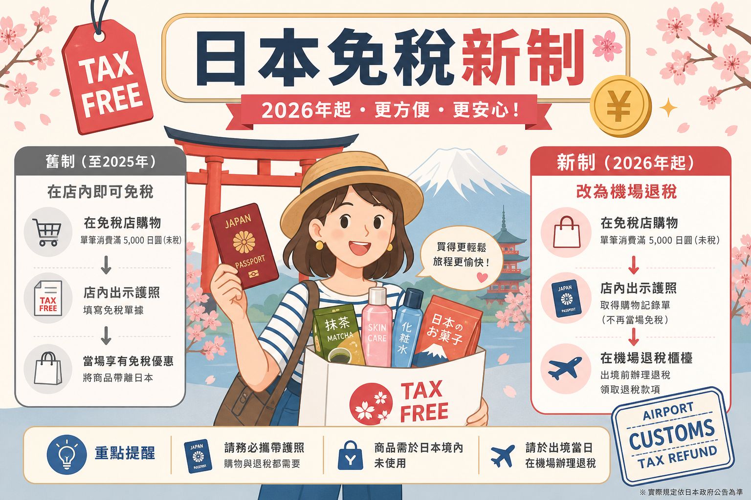 Featured image of post 2026 年日本免稅新制是什麼？先課稅後退稅怎麼辦？一般物品和消耗品差在哪？日本退稅能省多少錢？消耗品拆封會被補稅！