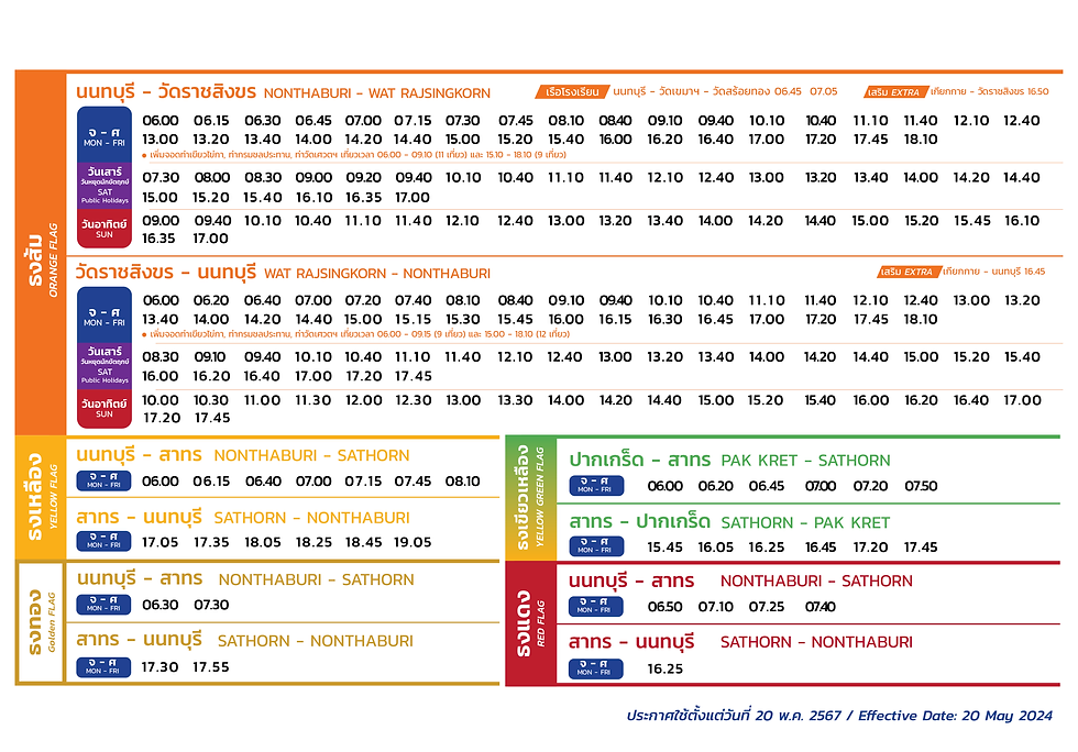 發船時間表 Boat schedule