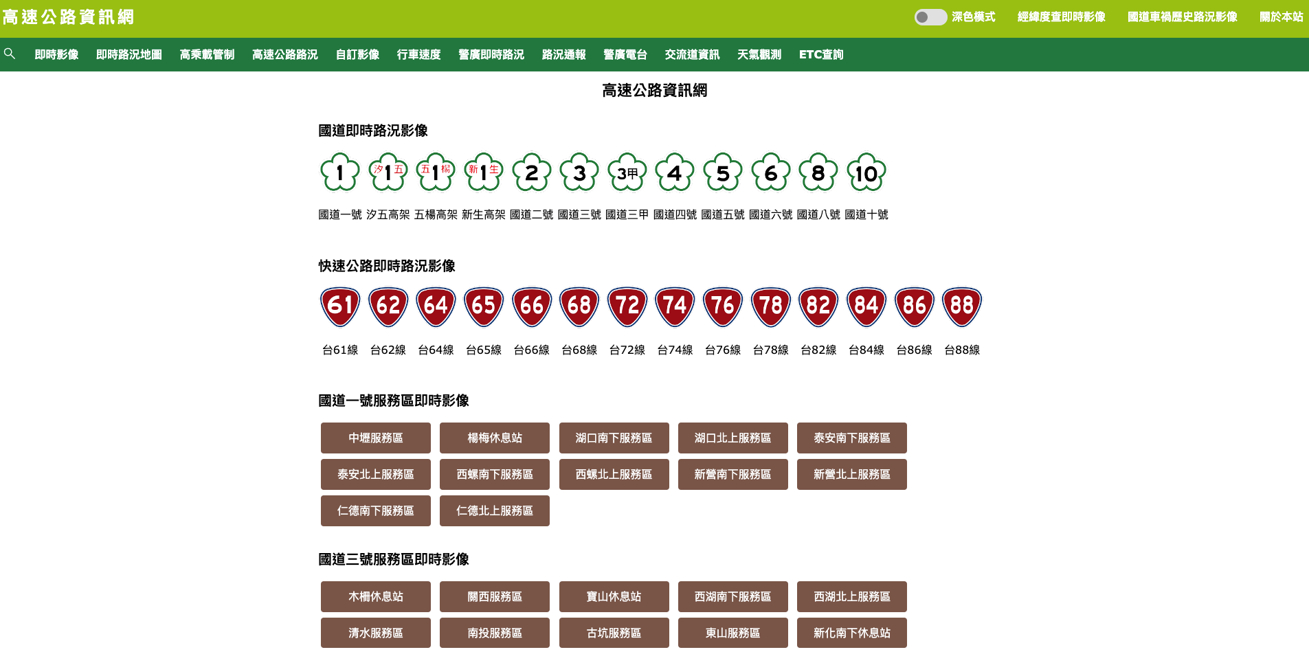 高速公路資訊網