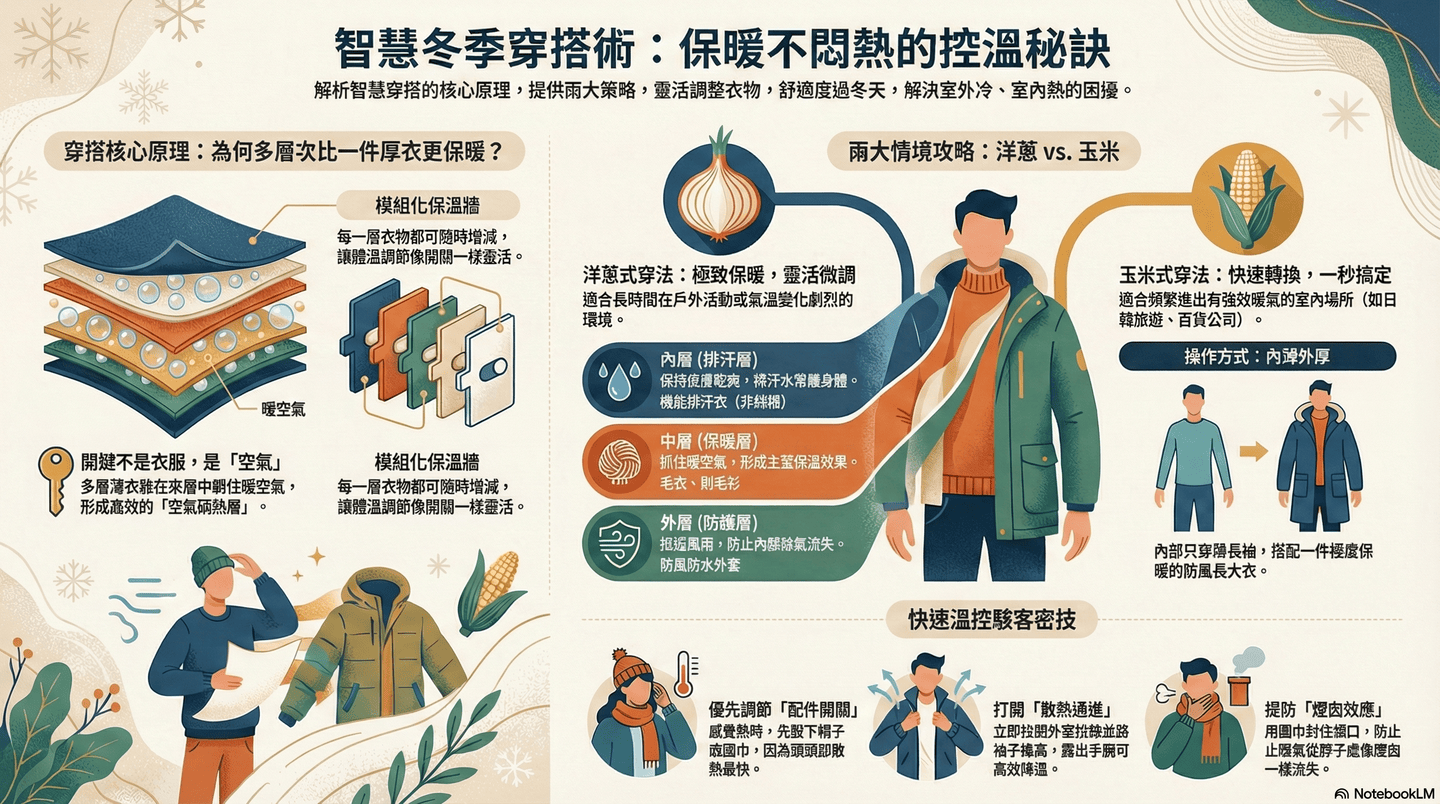 Apa Itu Gaya Berpakaian Lapis Bawang? Mengapa Lebih Hangat? Mengungkap Rahasia Kontrol Suhu Musim Dingin Agar Tetap Hangat Tanpa ‘Kepanasan’!