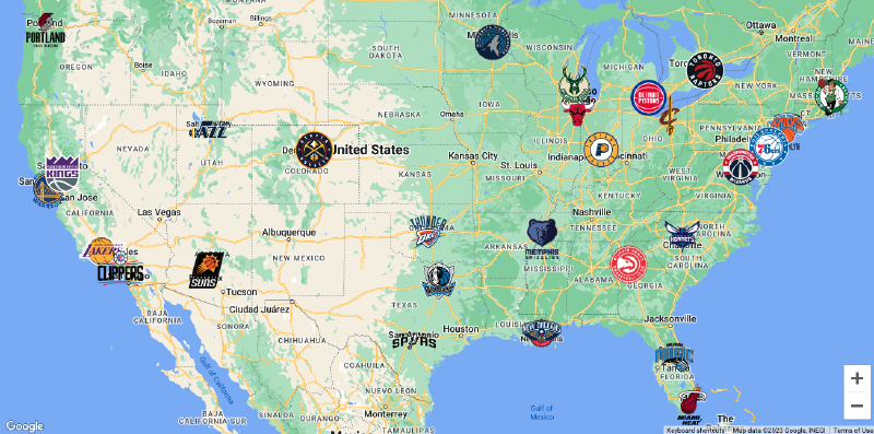 Featured image of post NBA 팀 지도 Team Map