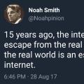 社群时代及其不满：「15年前，网路是现实世界的逃逸之地；如今，现实世界是网路的逃逸之地。」