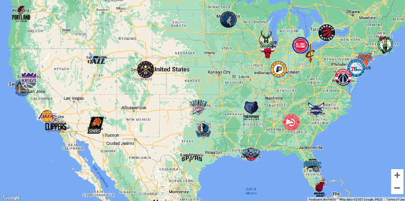 Featured image of post NBA 球队地图 Team Map